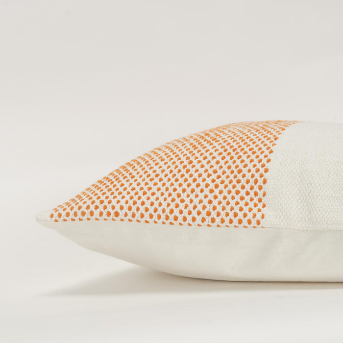 LAM ORANGE COLOR BLOCK STRIPE MODERN INDUSTRIAL  THROW PILLOW