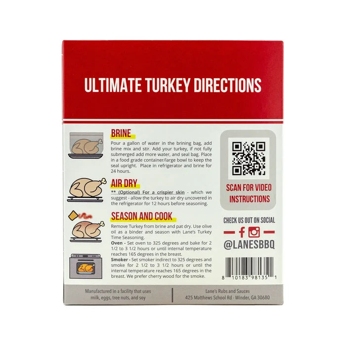 Lane's Turkey Brine Kit - Single Use New