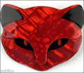 Lea Stein Bacchus The Cat Head Brooch Pin Red Black Gallery