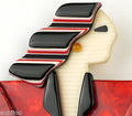 Lea Stein Carmen Joan Crawford Art Deco Red Brooch Pin Gallery