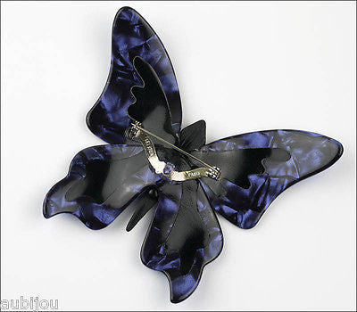Lea Stein Elfe The Butterfly Insect Brooch Pin Blue Yellow Multicolor Back
