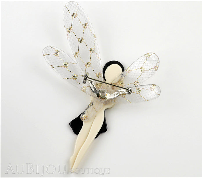 Lea Stein Fairy Demoiselle Volage Magic Wings Red Gold Back