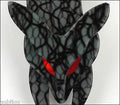 Lea Stein Fox Brooch Pin  Grey Root Pattern Red Gallery