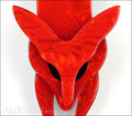 Lea Stein Fox Brooch Pin Red Pearly Swirls Gallery