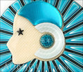 Lea Stein Full Collerette Art Deco Girl Brooch Pin Blue Black Gallery