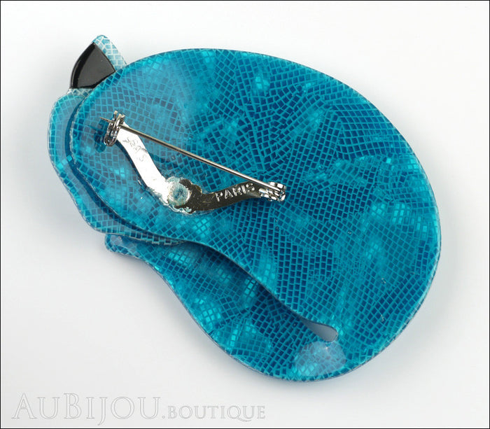 Lea Stein Gomina The Sleeping Cat Brooch Pin Blue Back