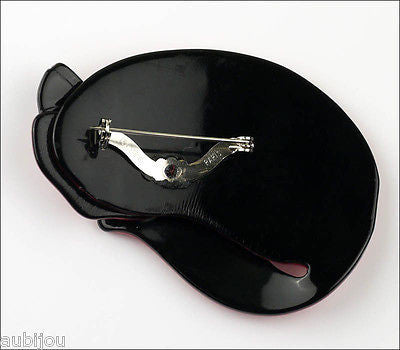 Lea Stein Gomina The Sleeping Cat Brooch Pin Red Back