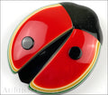 Lea Stein Lady Bug Brooch Pin Red Black Multicolor Trim Gallery