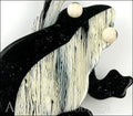 Lea Stein Rhana The Leaping Frog Brooch Pin Black Grey Gallery