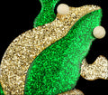 Lea Stein Rhana The Leaping Frog Brooch Pin Green Gold Flake