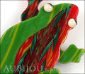 Lea Stein Rhana The Leaping Frog Green Brooch Pin Green Red Gallery