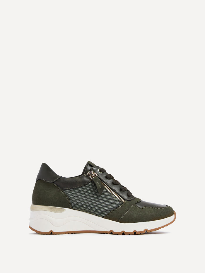 Luca Khaki Wedge Trainers
