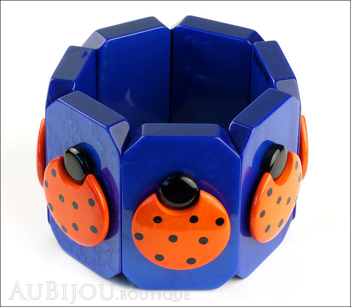 Marie-Christine Pavone Bracelet Ladybug Insect Cobalt Blue Orange Galalith Paris France Gallery
