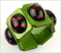 Marie-Christine Pavone Bracelet Ladybug Insect Green Black Galalith Paris France Gallery
