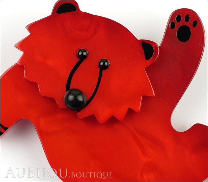 Marie-Christine Pavone Brooch Teddy Bear Red Galalith Paris France Gallery
