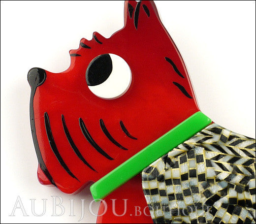Marie-Christine Pavone Brooch Dog Jano Red Galalith Paris France Gallery