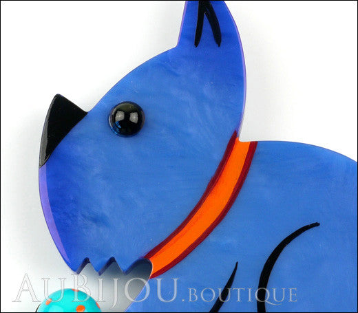 Marie-Christine Pavone Brooch Dog Lulu Blue Galalith Paris France Gallery
