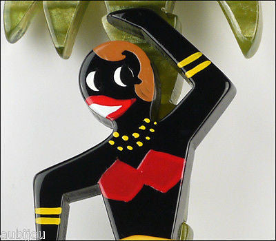 Marie-Christine Pavone Brooch Josephine Baker Palm Tree Galalith