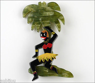 Marie-Christine Pavone Brooch Josephine Baker Palm Tree Galalith