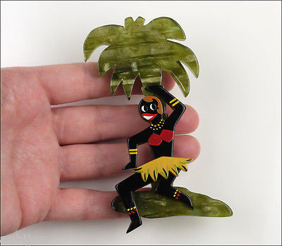 Marie-Christine Pavone Brooch Josephine Baker Palm Tree Galalith