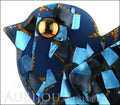 Marie-Christine Pavone Pin Brooch Bird Paloma Sparrow Blue Galalith Paris France Gallery