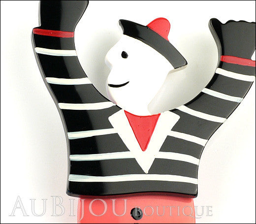 Marie-Christine Pavone Pin Brooch Sailor Seaman Red Black Galalith Paris France Gallery