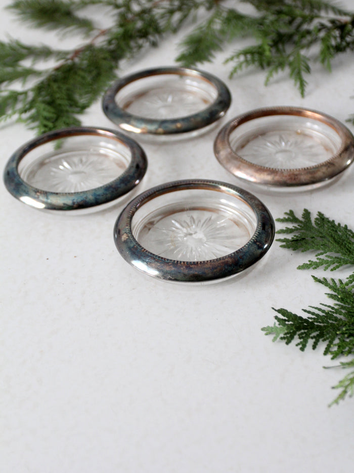 mid-century Leonard silver plate & coasters set /4
