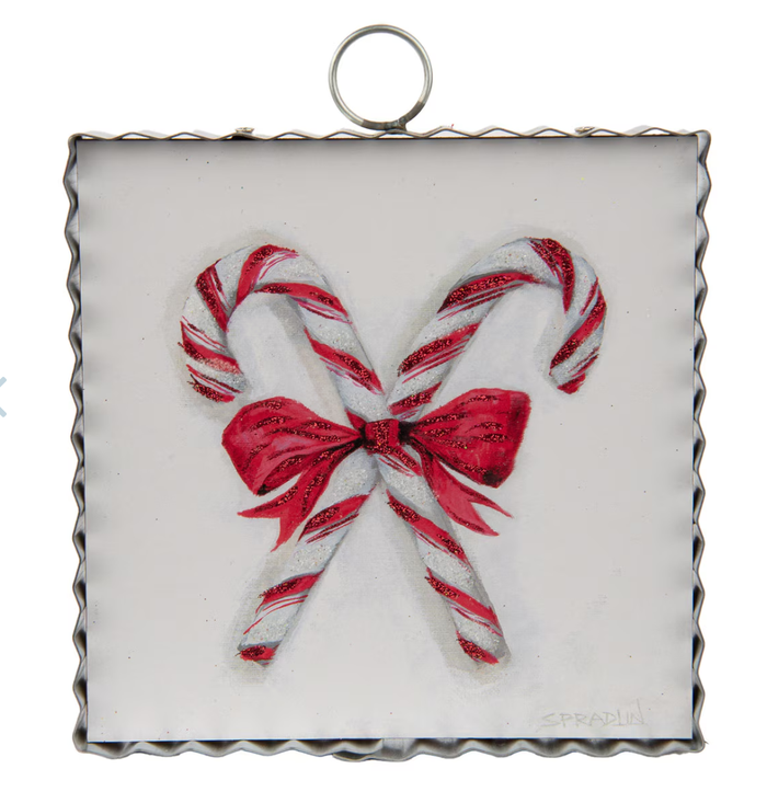 Mini Hamilton Criss Cross Candy Cane Galvanized Art