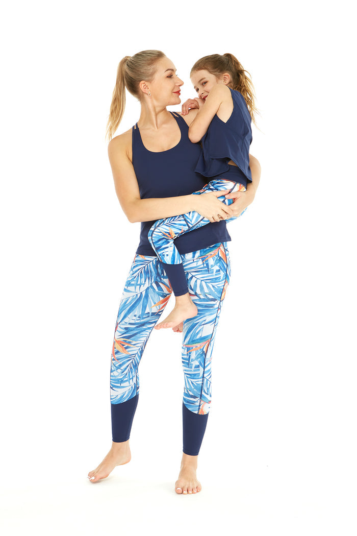 Mother Daughter Athletic Set in Firebird Blue White