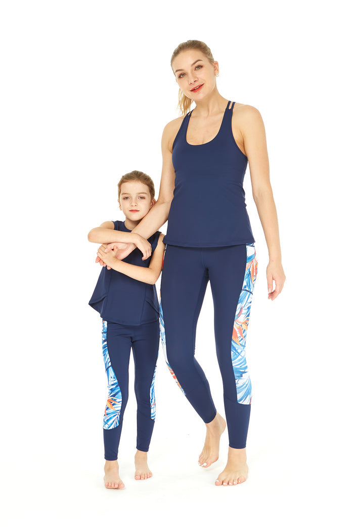 Mother Daughter Athletic Set in Firebird Blue White
