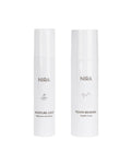 Two NIRA skincare products on a white background
