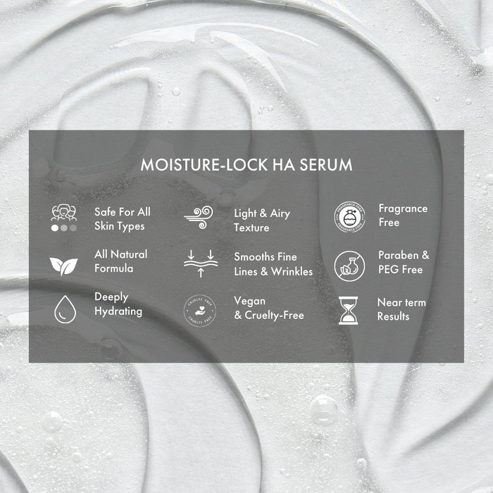 NIRA Skincare Bundle featuring Moisture-Lock HA Serum benefits safe, natural, hydrating, vegan, fragrance-free skincare.