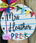 Notebook Round Personalized Wooden Door Hanger