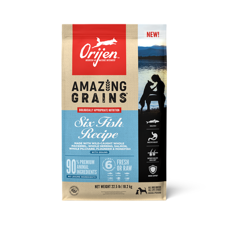 ORIJEN Amazing Grains Six Fish High Protein Dry Dog Food