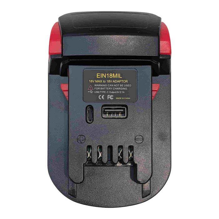 Ozito 18V PXC to Milwaukee M18 battery adapter - Milwaukee tool-side connection
