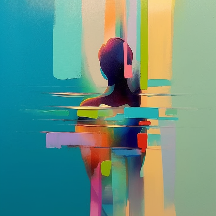 Colorful Abstract Woman Back View Canvas Art Palette Wall Art Entrance Abstract Decor Wall Painting
