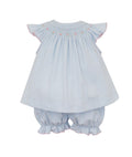 Petit Bebe Girl’s Blue Knit Bishop Bloomer Set