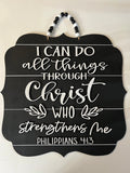Philippians 4:13 Wooden Door Hanger/Sign