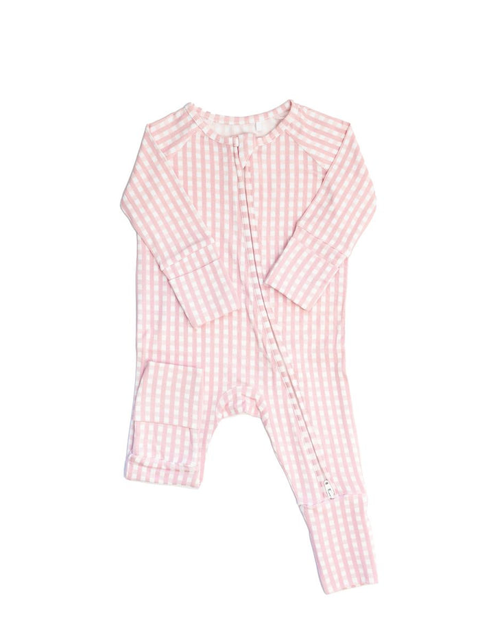Pink Gingham Romper
