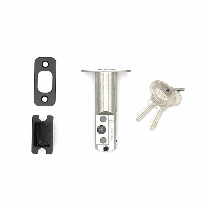 PINKYS deadbolt keyed cylinder lock for iron door in black finish.