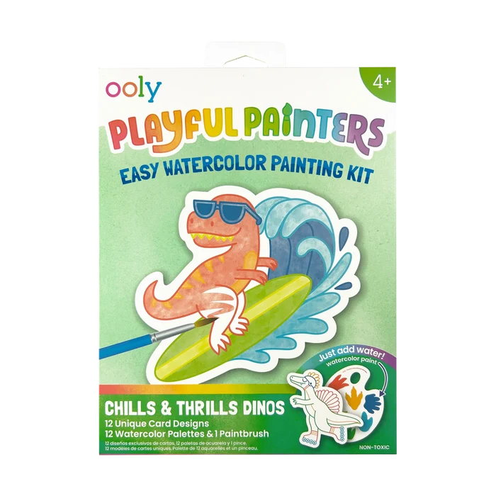 Playful Painters: Easy Watercolor Painting Kit- Chills & Thrills Dinos