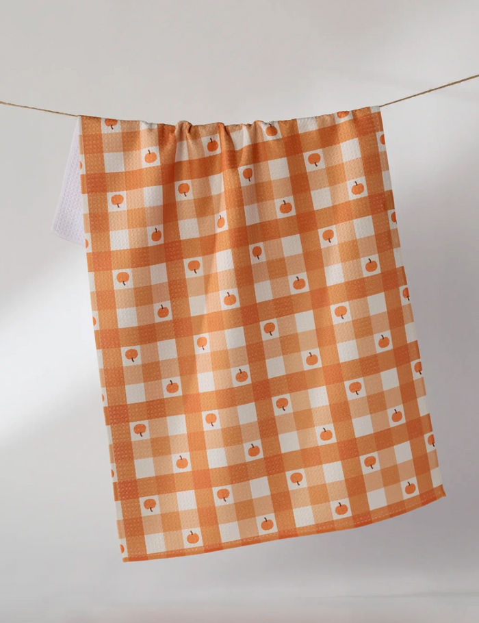Pumpkin Check Kitchen Tea Towel