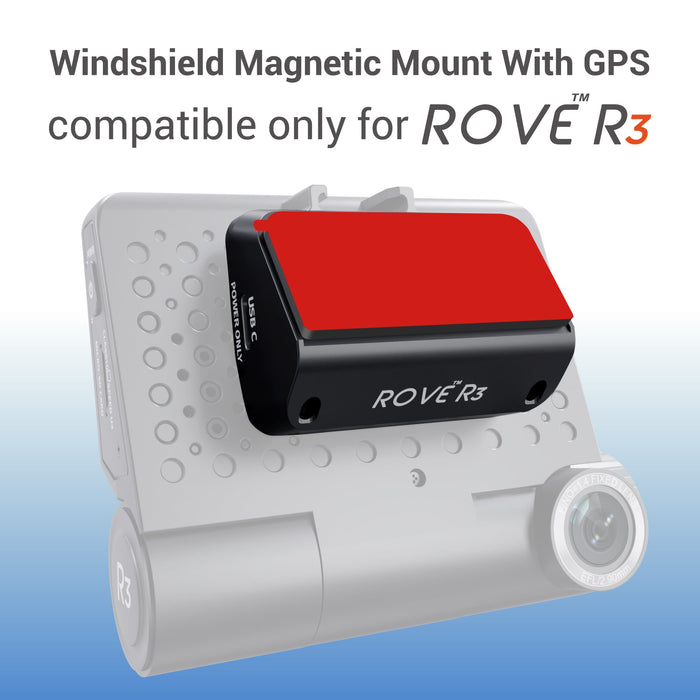 Black windshield magnetic mount with GPS and red top cover