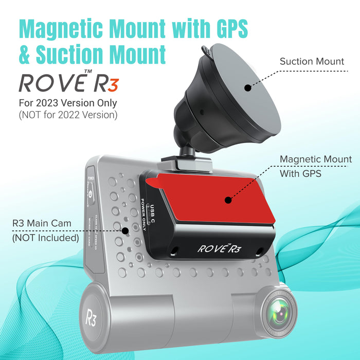 Magnetic GPS mount with suction mount base and red mounting plate for car use