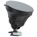 Black suction mount with clamp base for dash cam, adjustable angle holder