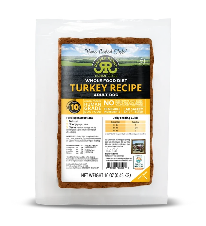 Raised Right Original Turkey Adult Dog Recipe