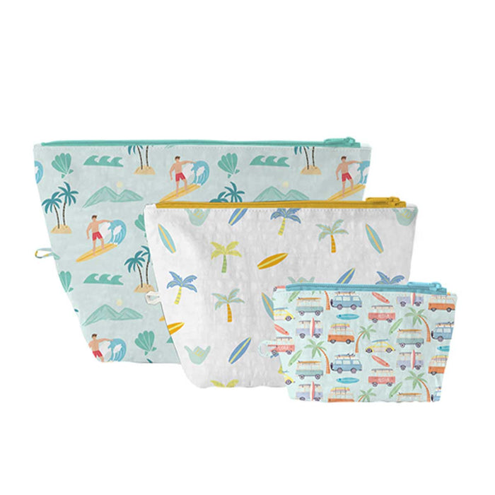 Rolling Tides Cosmetic Pouch, Set of 3