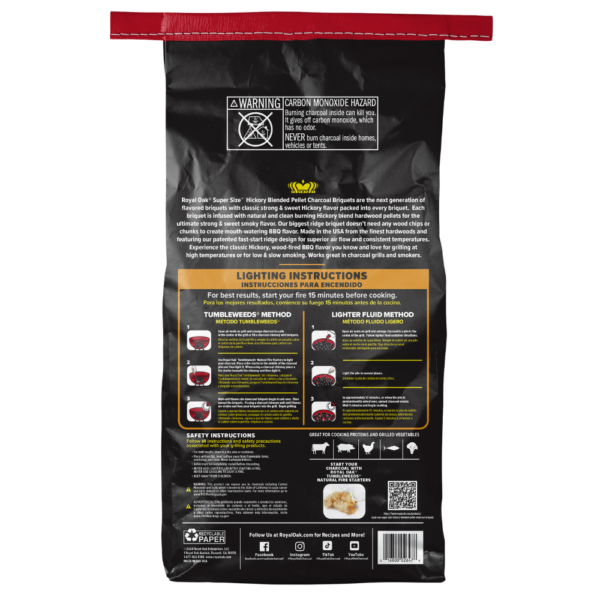 Royal Oak Super Size Hickory Pellet Infused Charcoal Briquettes