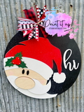 Santa Closeup Wooden Door Hanger