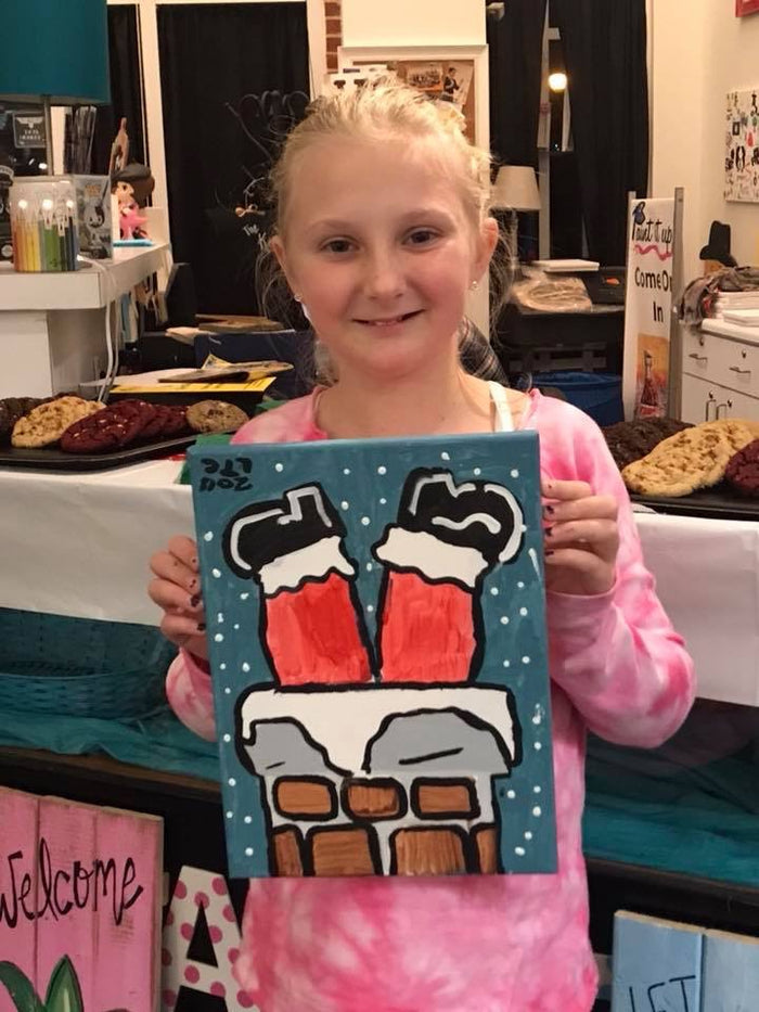 Santa In Chimney Canvas